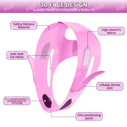 insilicone pink face slimming strap features