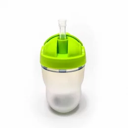 silicone baby bottle soft straw feeding