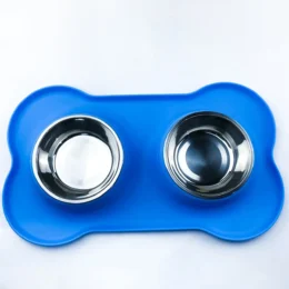 bpa free silicone pet bowl stainless steel inserts