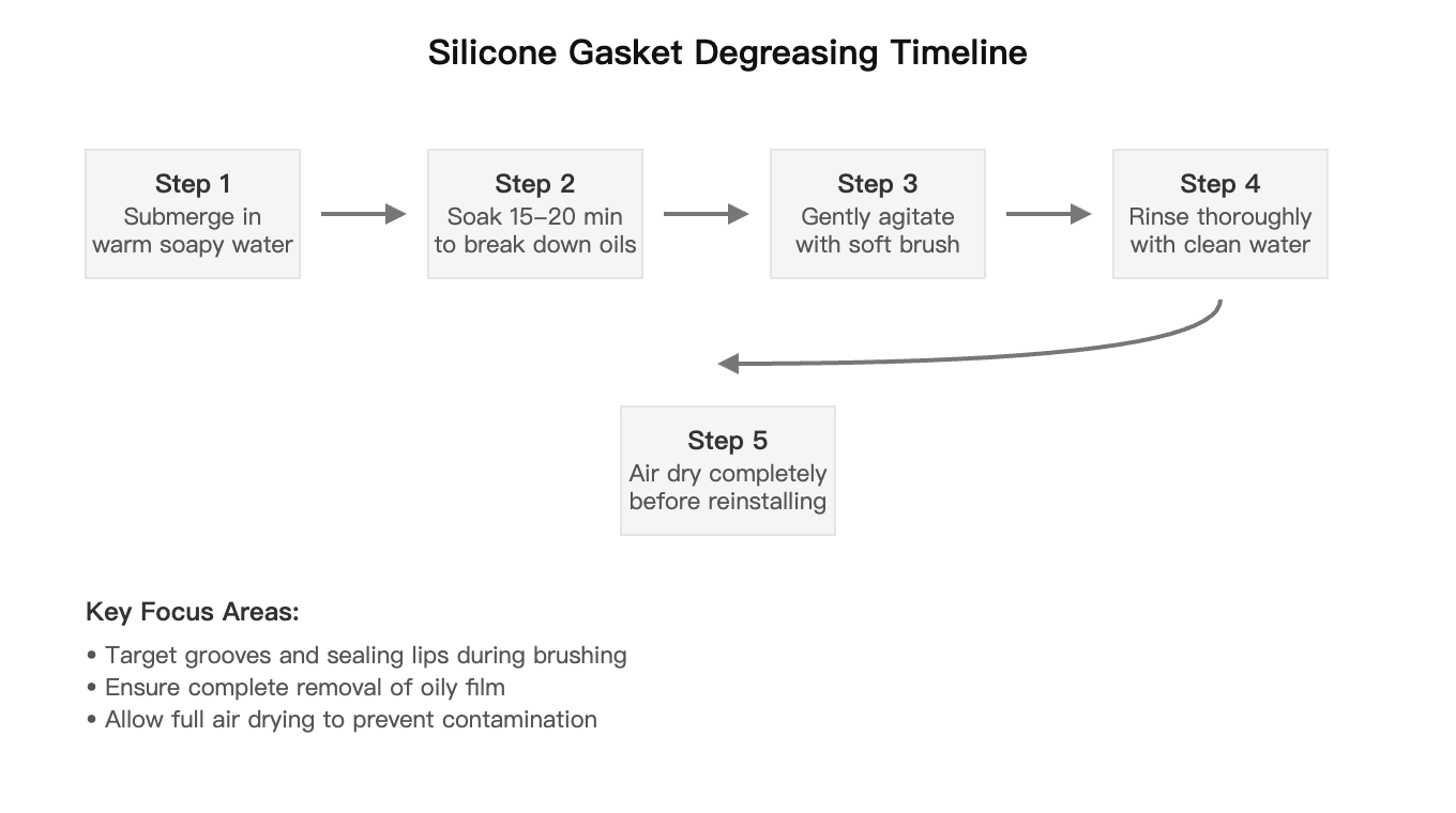 Silicone Gasket Degreasing Timeline